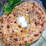 Gobi Paratha is an Indian flatbread stuffed with spicy cauliflower stuffing. Make it using my easy recipe.
