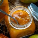 Make this easy Homemade Mango Jam in summer when mangoes are in season. It comes together using just 3 ingredients and no pectin (vegan, gluten-free).