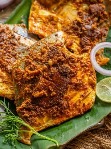 Make this spicy North Indian Style Pomfret Fry using my easy recipe. Serve it as an appetizer or as a side dish with your Indian-style meals (gluten-free).