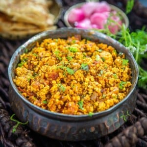 Make this delicious Punjabi paneer bhurji using Indian cottage cheese and a few spices in under 20 minutes. This protein-rich vegetarian dish can be served for breakfast, lunch, or dinner.