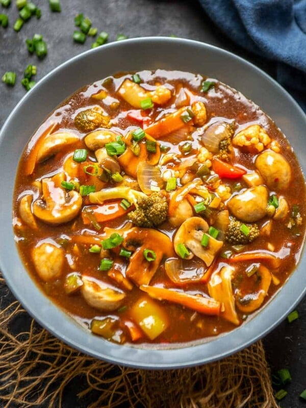 A medley of vegetables in a spicy and flavorsome garlic sauce, this Chinese-Style Vegetables In Hot Garlic Sauce is a sure-shot hit for quick and easy meals. Serve it with fried rice or noodles for a hearty meal (vegan, can be easily made gluten-free).