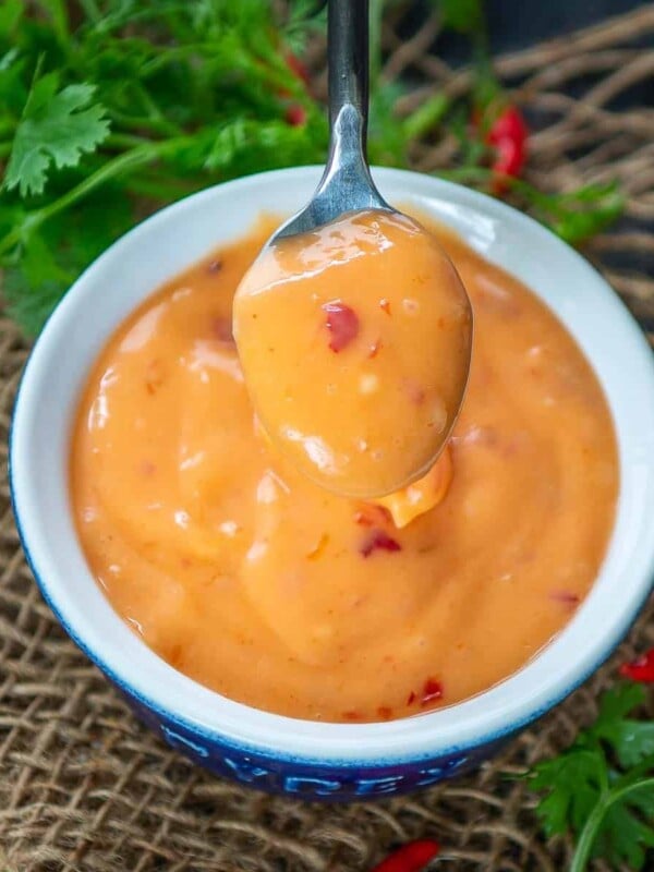 This Bonefish grill copycat sweet, spicy, and creamy bang bang sauce is the perfect sauce to drizzle over seafood, meat, or vegetables. It comes together in 5 minutes using simple ingredients. Here is a perfect recipe to make it.