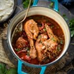 Brown Stew Chicken is a Jamaican classic where chicken is cooked in a browning sauce and veggies. This delicious stew is best enjoyed with coconut rice or mashed potatoes.