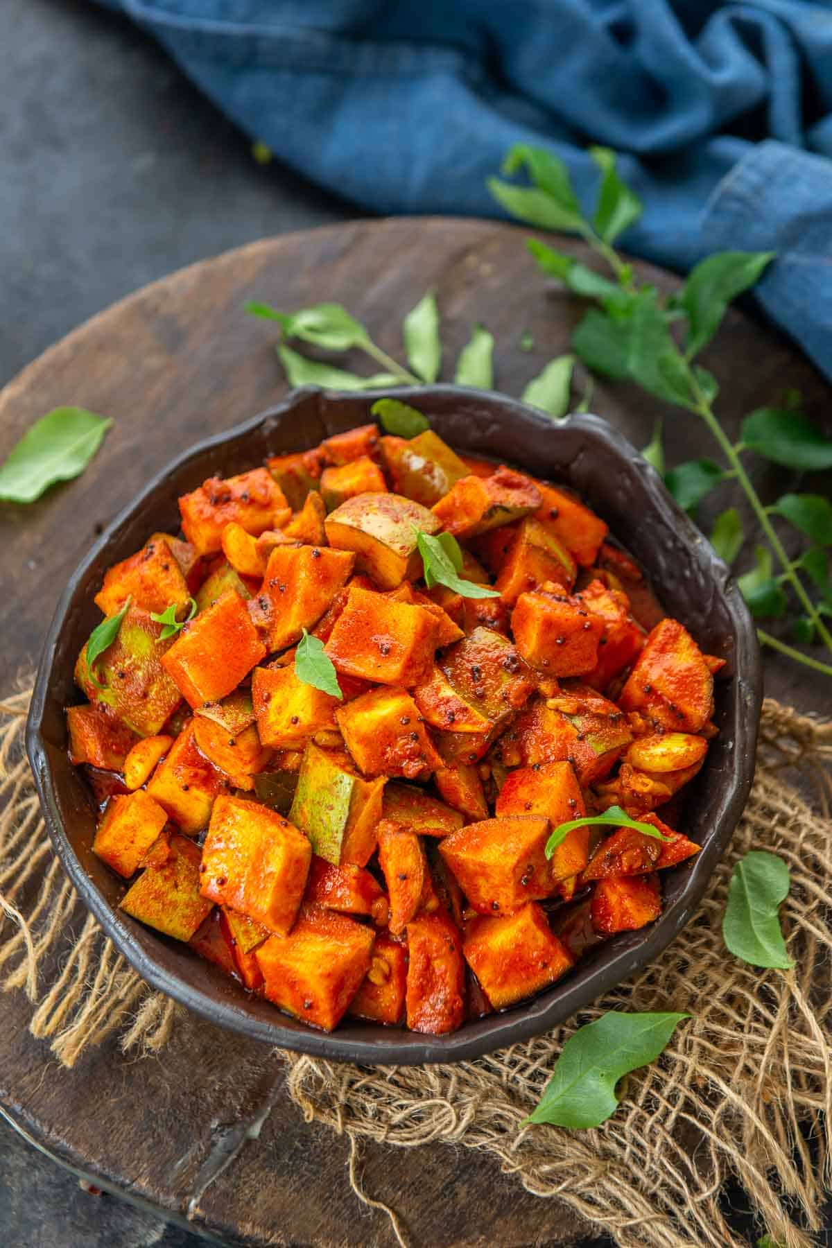 Kerala Style Instant Mango Pickle Recipe   Video - 12