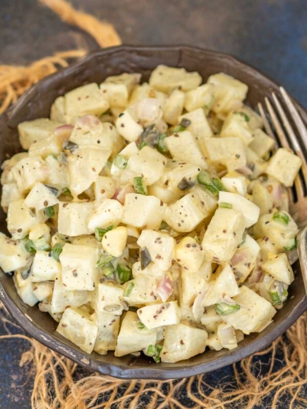 Make this easy and simple Walmart copycat Old Fashioned Amish Potato Salad at home using a few simple ingredients. It's a great summer side dish that is sure to tickle your palate (gluten-free).