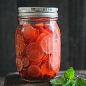 Crispy, spicy, and super easy to make, pickled radish comes together in under 10 minutes of hands-on time. Put them in tacos, toast, sandwiches, or wraps, these give a zingy bite to them.