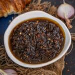 Soft, sticky, sweet, and rich this French Red Onion Marmalade (Onion Jam) makes for a wonderfully delicious topping for pizzas, bruschetta, sandwiches, and burgers. Try it my way (vegetarian, gluten-free).