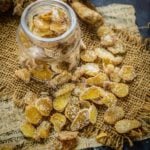 DIY ginger candy (crystallized ginger) are sweet, spicy, crunchy, and chewy all at the same time. Make these from scratch and serve as candy or add it to your cookie or fruit cake recipe for a flavor burst. These also make for a great holiday gift.