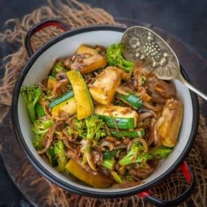 These Hibachi Vegetables are super easy to make at home and will transport you to a Japanese steakhouse. Check out the recipe.