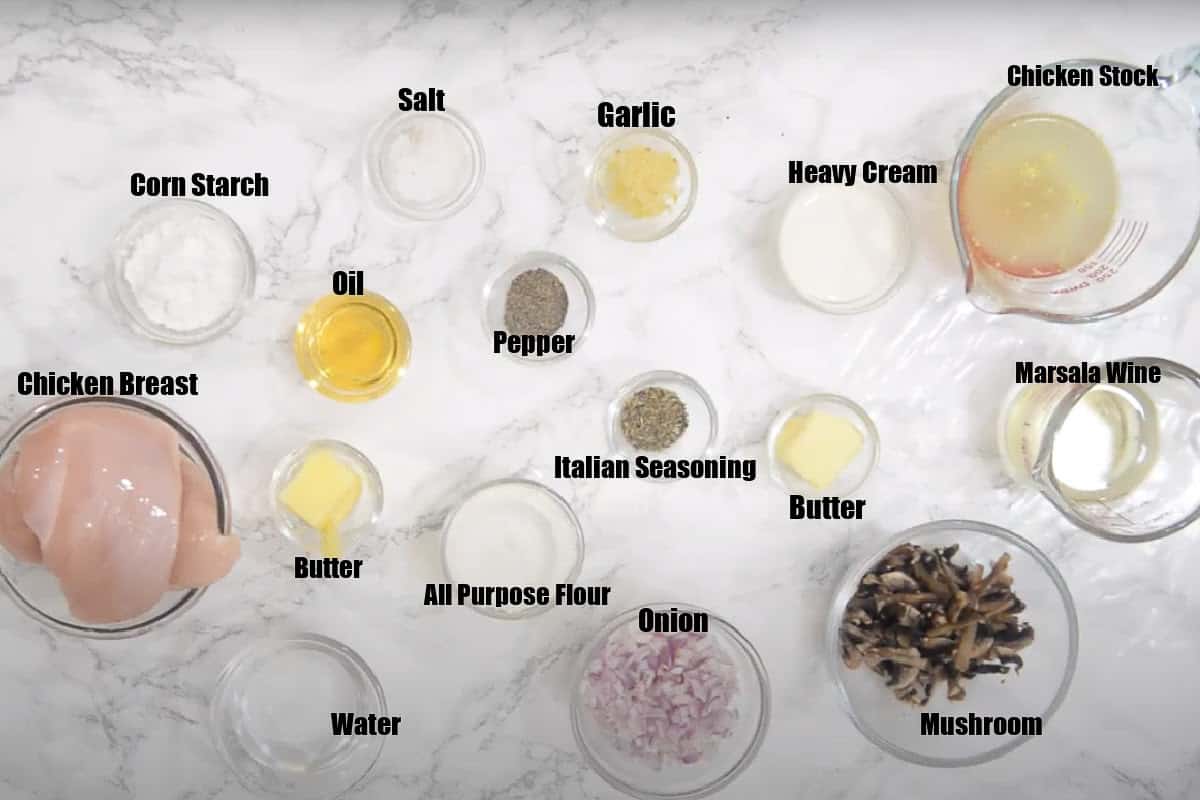 Instant Pot Chicken Marsala Ingredients.