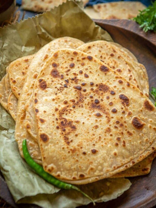 Plain Tawa Paratha is an unleavened pan-fried Indian flatbread made using whole wheat flour. It's prepared in a lot of households almost daily (vegetarian).