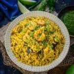 Shrimp Pulao (Prawn Pulao) is a delicious one-pot Indian rice dish made using rice, shrimp, herbs, and spices. Make it at home using my easy recipe.