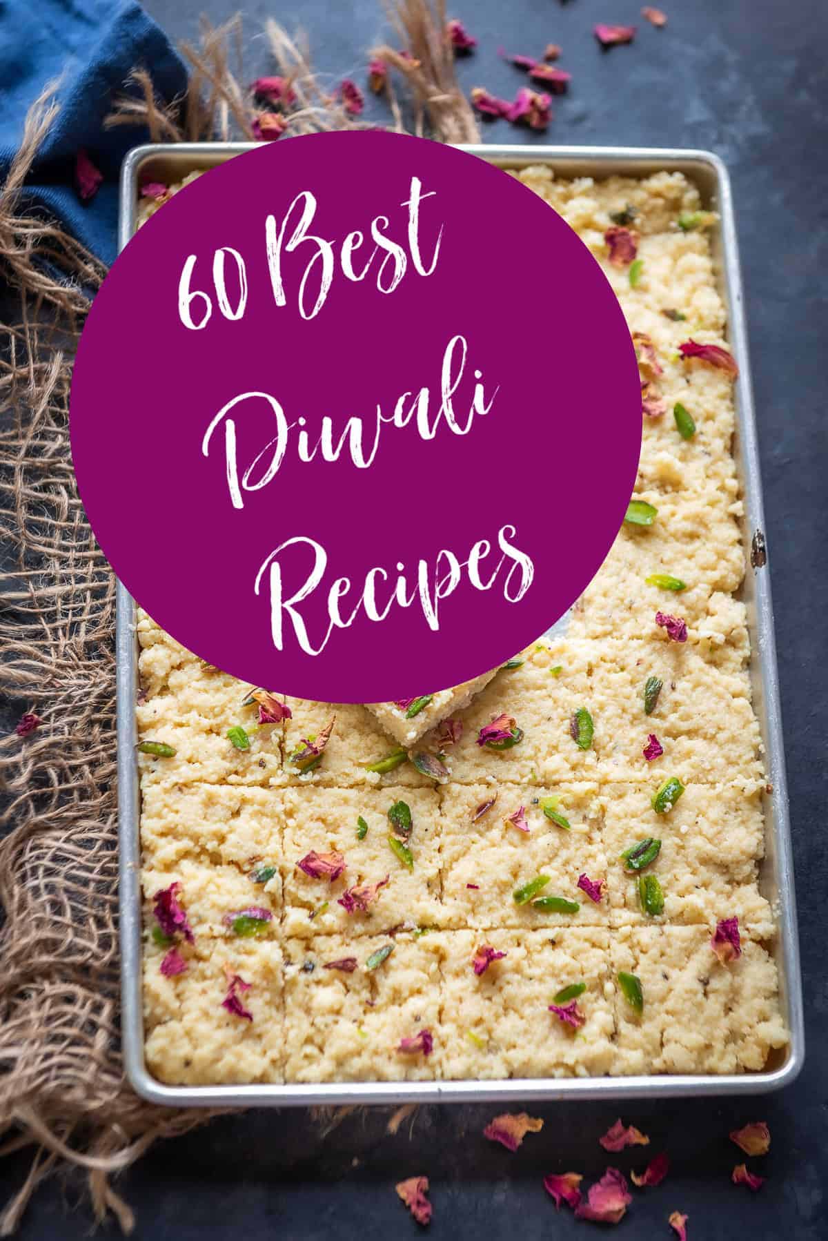 A sweet with message of best Diwali recipes