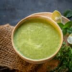 Dahi Chutney (Yogurt Mint Dip, Dahi Ki Chutney, Curd Pudina Dhaniya Chatni) is a spicy green Indian condiment that goes very well with any snack or appetizer. It is easy to make and tastes delicious. Here is how to make it.