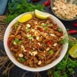 Make these delicious, fuss-free instant pot pad Thai noodles in less than 30 minutes. This recipe is better than take-out, one pot, vegan and gluten-free)