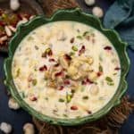 Phool Makhana Kheer (Makhane ki Kheer) is a creamy Indian pudding made using puffed lotus seeds (phool makhana, fox nuts), milk, sugar, and dry fruits. It is a delicious dessert that can be served on any occasion, especially for vrat or fasting days. Here is how to make it (vegetarian, gluten-free).