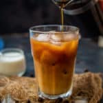 Make Homemade French Press Cold Brew Coffee in just 5 minutes of active working time. Homemade cold brew is extra-smooth, extra-strong, less acidic, and much cheaper than the store-bought equivalent. You only need a French press, cold water, and ground coffee (vegan, gluten-free).
