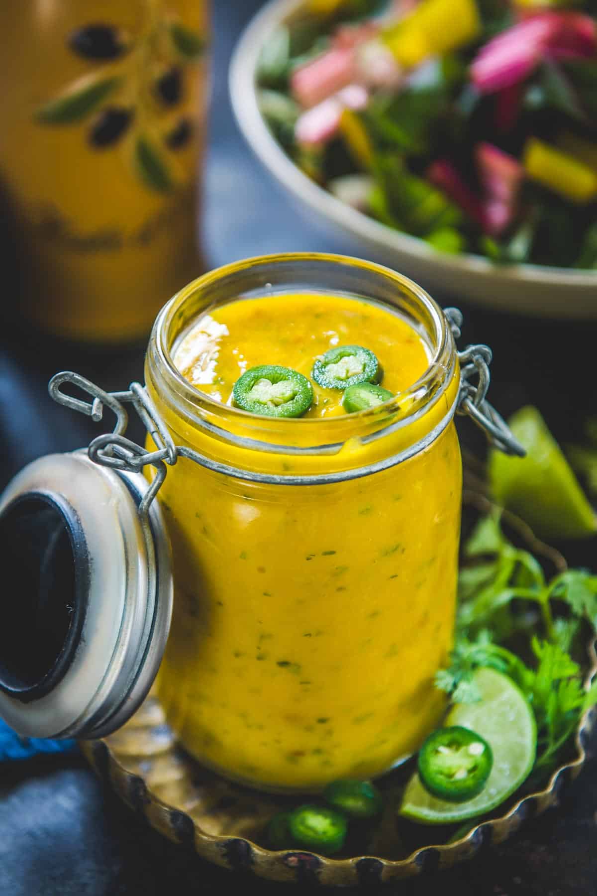Sweet and Spicy Mango Salad Dressing Recipe + Video Whiskaffair