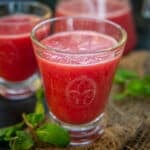 Watermelon Juice is a refreshing summer cooler made with watermelon and black salt (or lime juice). It takes under a minute to make and is healthy, delicious, and easy to make.