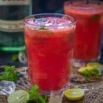 Watermelon Mint Mojito is a refreshing summer cocktail made using fresh watermelon juice, white rum, and club soda. Make a big pitcher using a few simple ingredients in under 10 minutes.