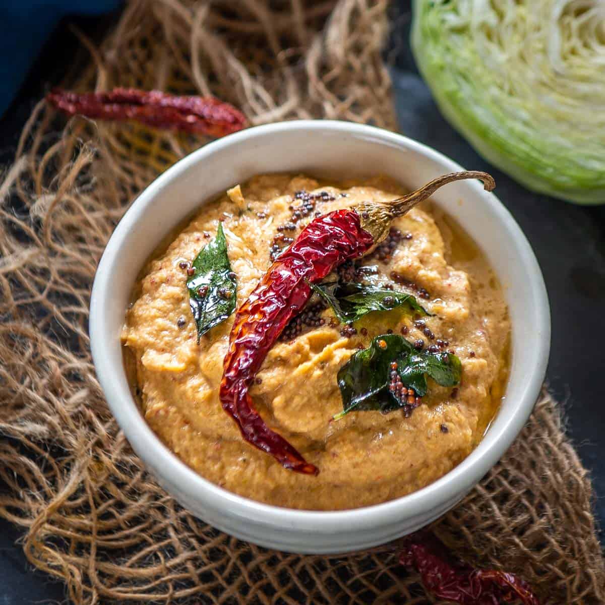 Cabbage Pachadi Recipe (Muttaikose Chutney) + Video