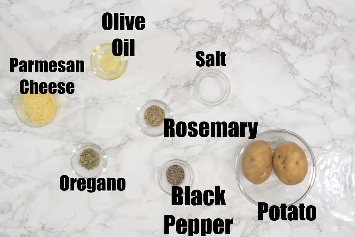 Air Fryer Potato Wedges Ingredients.