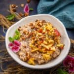 Craving apple pie for breakfast? Then make this healthy apple pie overnight oats. It is super easy to make, gluten-free and can be easily made vegan. It's great for meal prep, too.