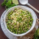 Chura Matar served in a bowl.