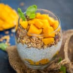 This creamy, delicious, and sweet Coconut Mango Chia Pudding comes together in 10 minutes of active working time using 5 simple ingredients. It's super healthy, loaded with fibers, and can be served for breakfast, snacks, or dessert (vegetarian, gluten-free).