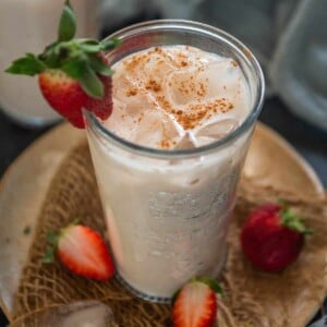 This strawberry horchata is a fun twist to the traditional horchata. Make this no-cook, rich and creamy beverage for a refreshing summer treat.