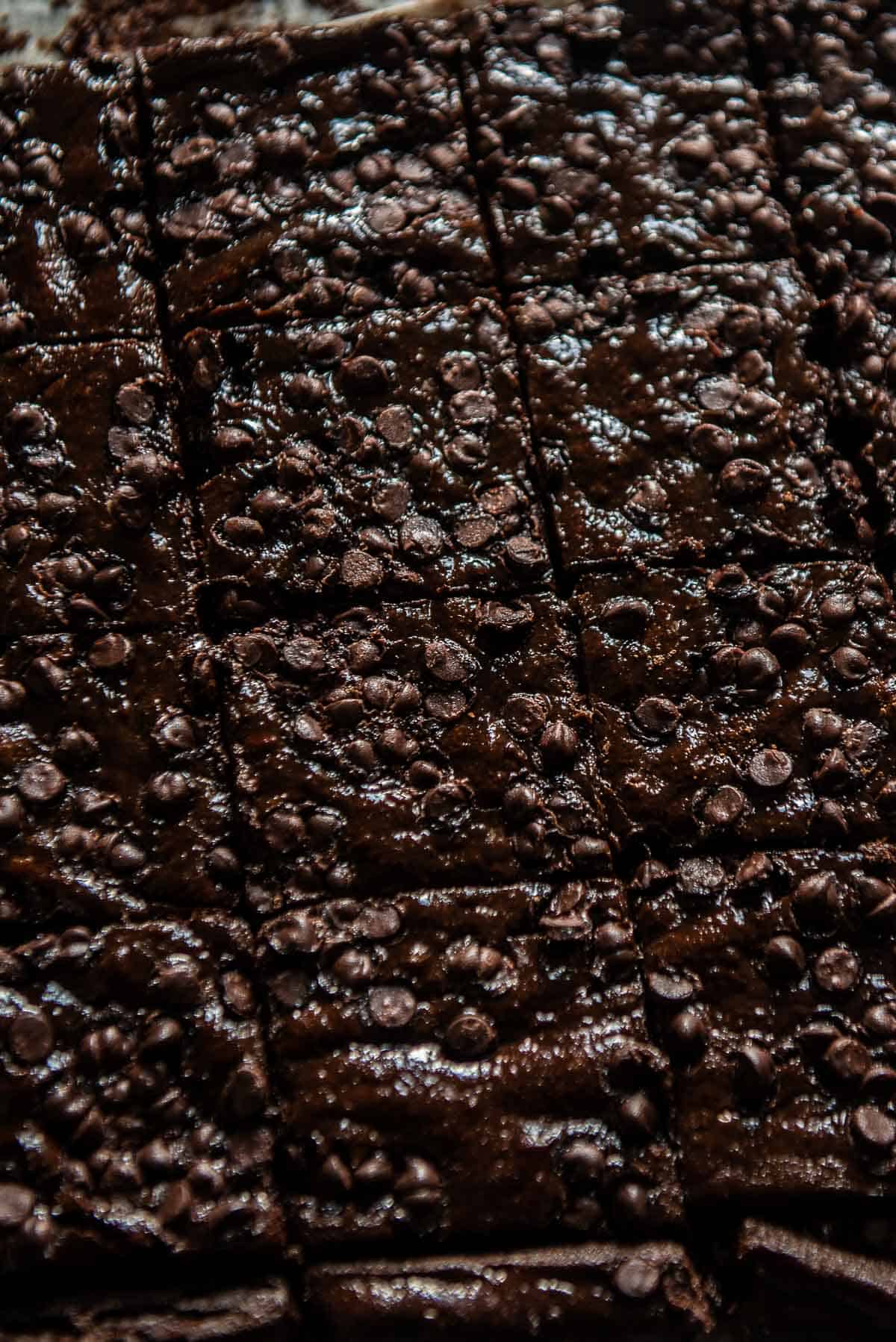 3 ingredient brownies served on a tray.