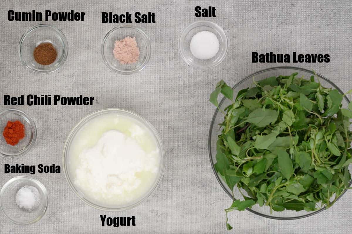 Bathua raita ingredients.