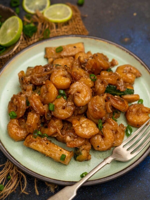 Make these Japanese Hibachi Shrimp at home using my easy recipe. This Japanese steakhouse copycat recipe comes together in under 20 minutes using simple ingredients and is inexpensive (gluten-free).