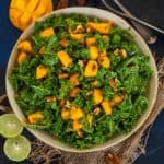 This healthy Kale Mango Salad is a must-make recipe while mangoes are in season. It's easy to make, comes together in 5 minutes, and makes for a great light side dish, lunch, or dinner (vegan, gluten-free).