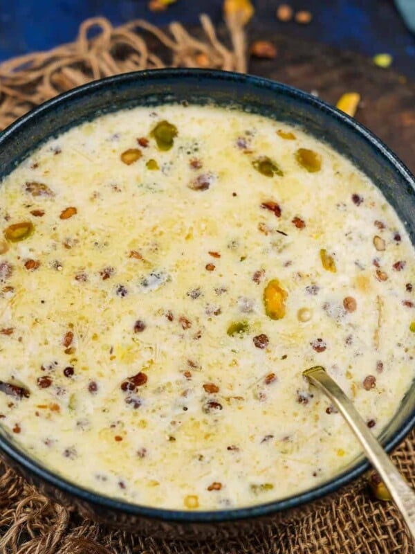 Sheer Khurma (Vermicelli Milk Dates Pudding, Sheer Korma) is a traditional dessert that is a must-make for the festival of Eid. This vermicelli pudding is made by cooking fine vermicelli with ghee, milk, dates, and nuts.
