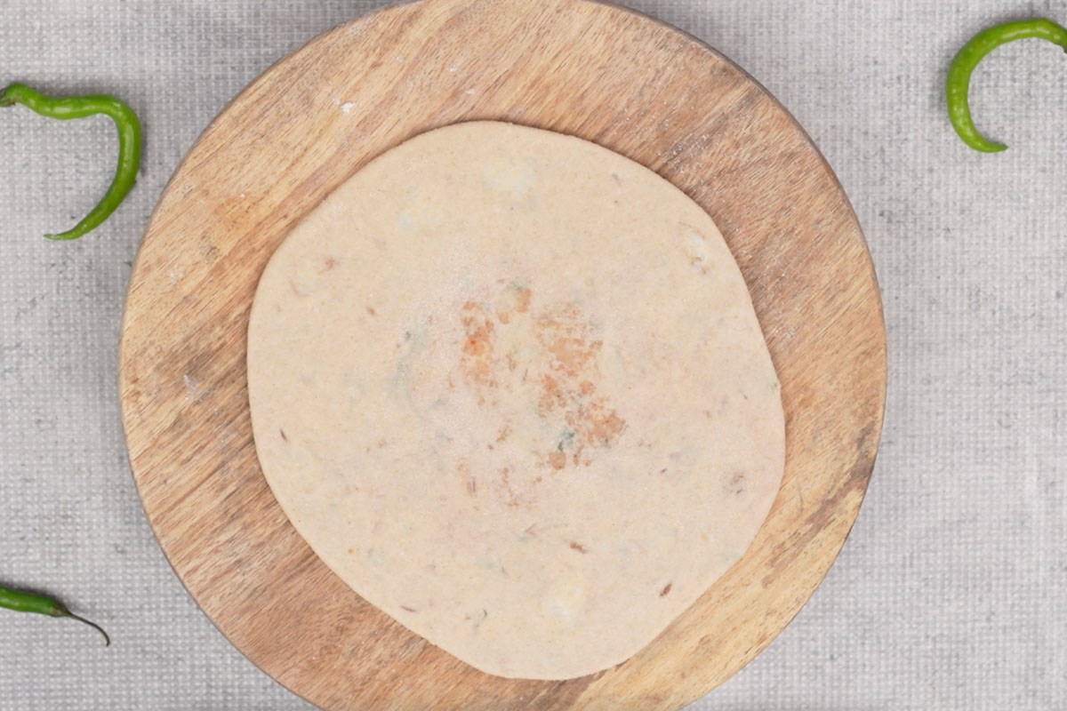 Rolled aloo ka paratha.