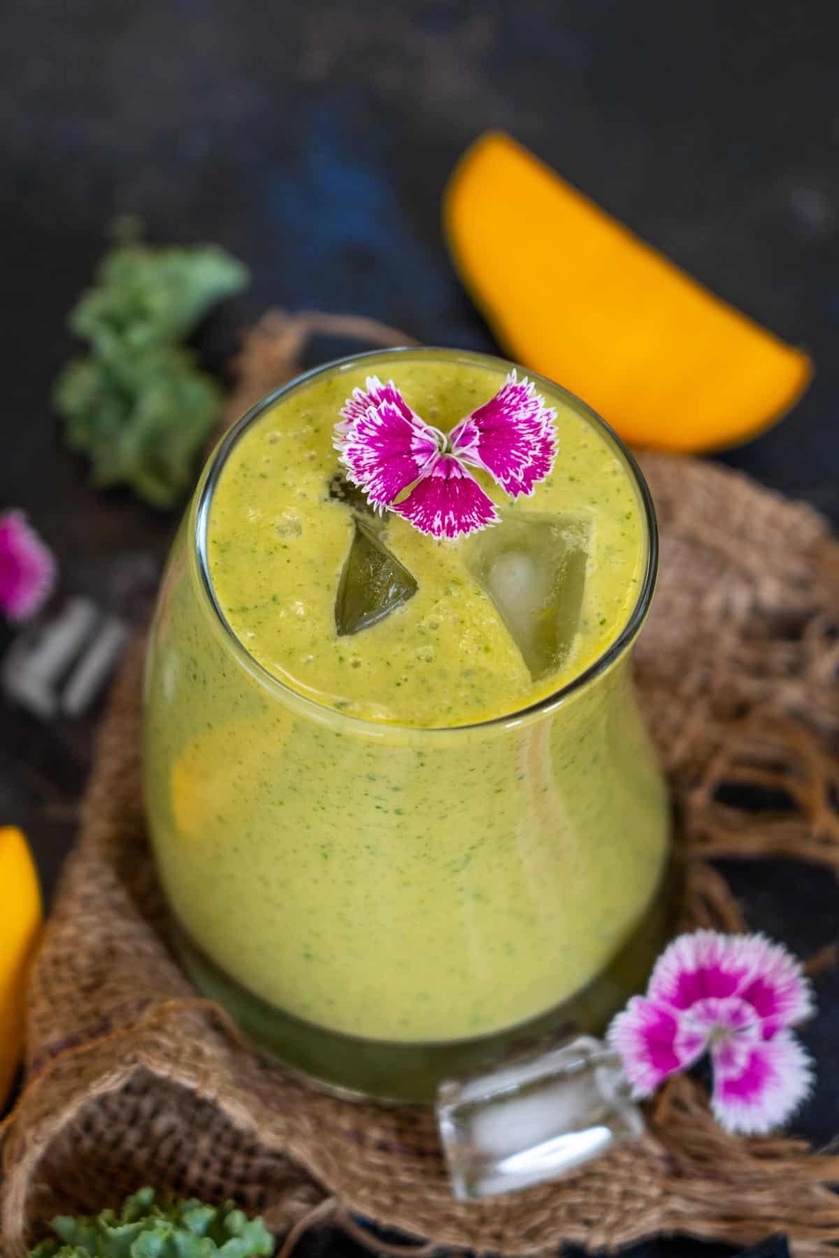 Healthy Tropical Mango Kale Smoothie Recipe   Video - 76