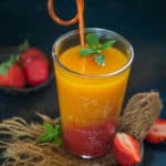 Mango Strawberry Sunrise is a refreshing summer drink that comes together in just a minute using 3 ingredients. This sweet, and fruity beverage is perfect to make for get-togethers or potluck parties. Here is how to make it (vegan, gluten-free).