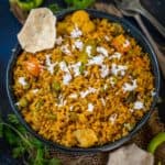 Spicy and packed with delicious flavors, Maharashtrian Masale Bhat is the perfect comfort food that comes together in under 30 minutes. Make this traditional one-pot, vegan dish using a medley of vegetables and a hot spice mix - Goda Masala (vegan, can be easily made gluten-free).