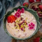 Bored of preparing traditional rabdi at home? Then try this new version, strawberry rabdi which is loaded with both strawberry puree and chopped strawberries. It is creamy, fruity, and needs very few basic ingredients. Here is how to make it.