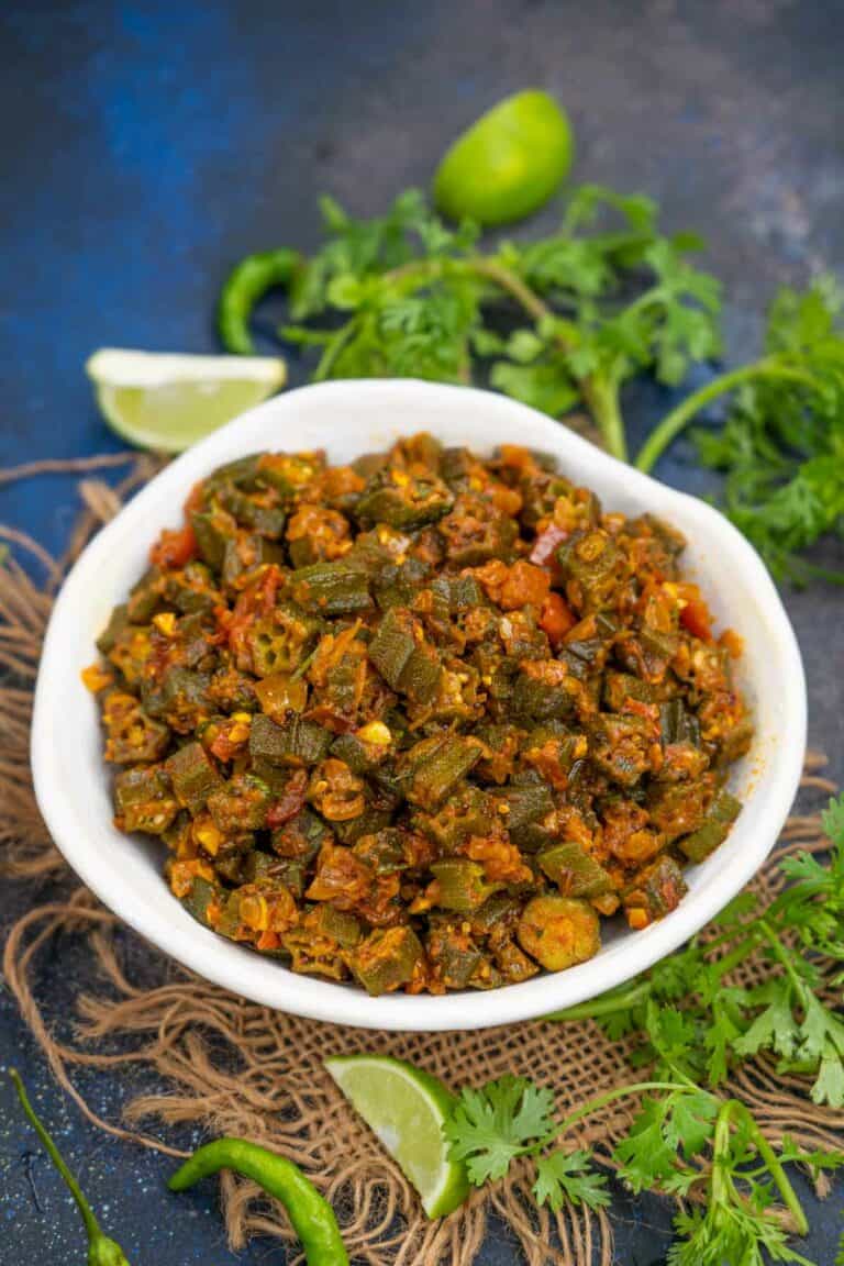 Bhindi Bhaji Recipe (Maharashtrian Style Okra Sabji) - Whiskaffair
