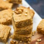 These golden, soft, and chewy blonde brownies (blondies) will definitely make it to your "favorite dessert list"! No mixer required to make this super easy and simple recipe.