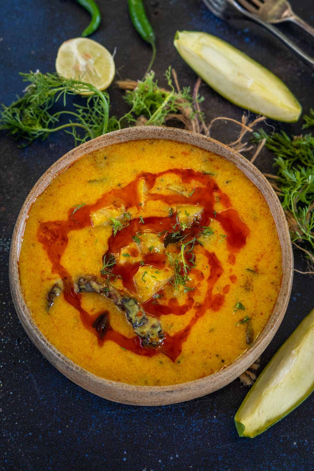 Green Mango Kadhi Recipe  Raw Mango Kadhi    Video - 42