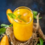 Mango Juice is super easy to make at home using just 2 ingredients. Make this tropical beverage in summers when fresh ripe mangoes are abundant or use canned puree or frozen mangoes to make it year-round (vegan, gluten-free).