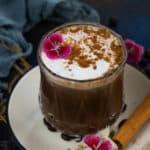 Mexican Mocha served in a glass.