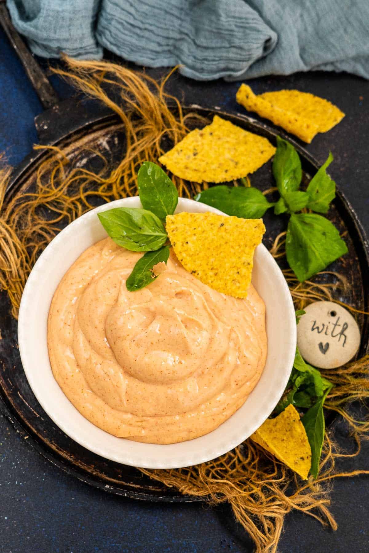 Yum Yum Sauce served in a bowl.