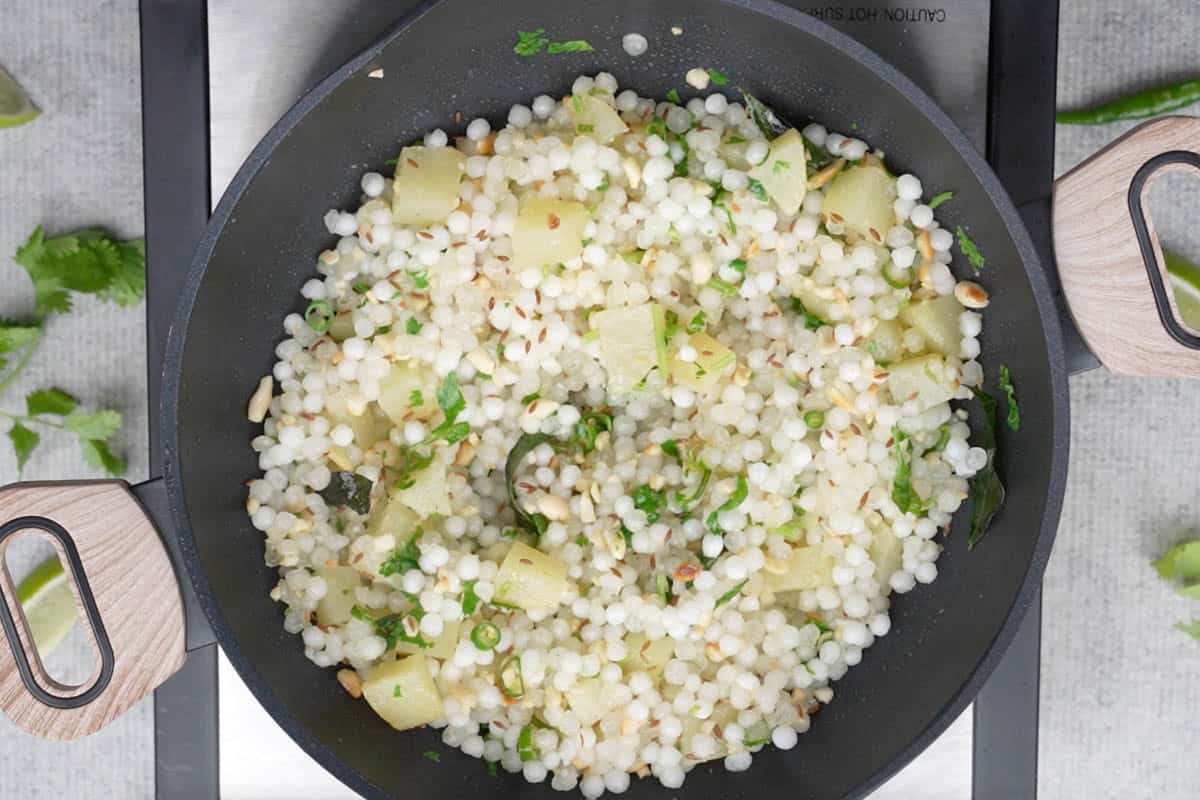 Ready sabudana khichdi.