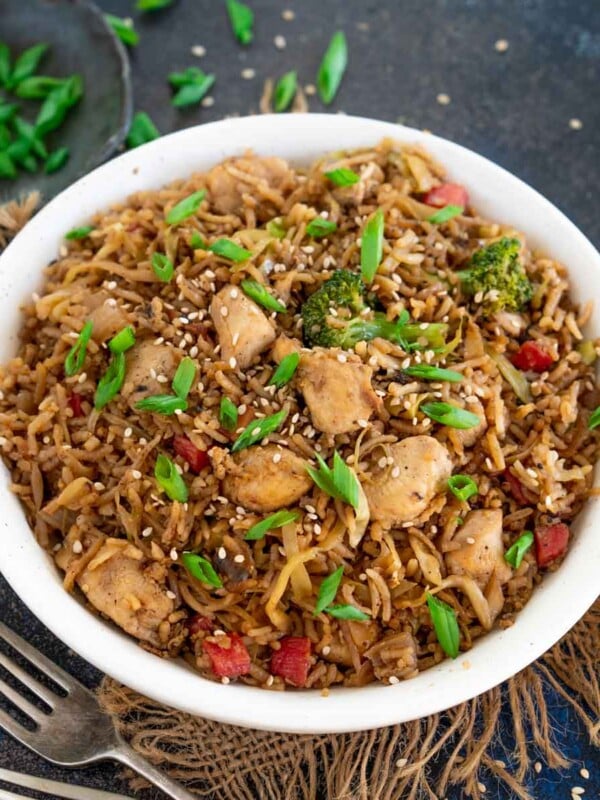 This Homemade Teriyaki Chicken Fried Rice will remind you of your favorite Japanese takeout. Make it quickly using a few simple ingredients.