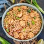 Shrimp Mei Fun (Rice Noodles Stir Fry, Shrimp Mai Fun) is an Asian preparation made using rice noodles, shrimp, and sauces. Make this take-out favorite at home using my easy recipe.