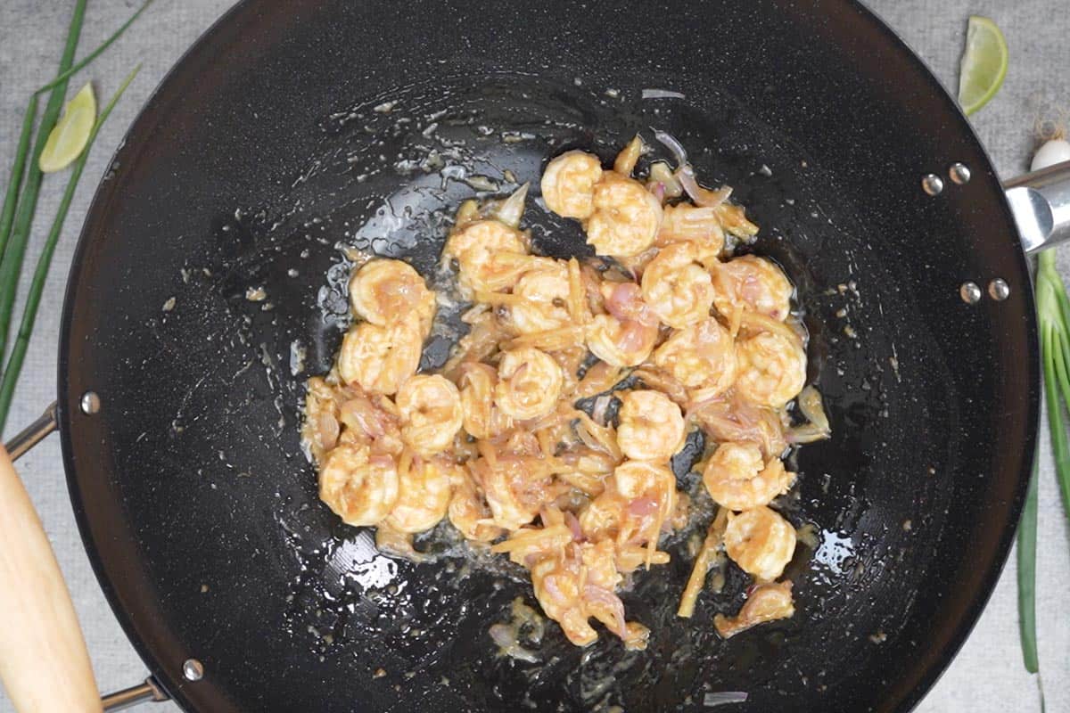 Sauteed shrimp.